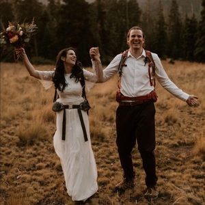 Embellished Flowy Wedding Dress